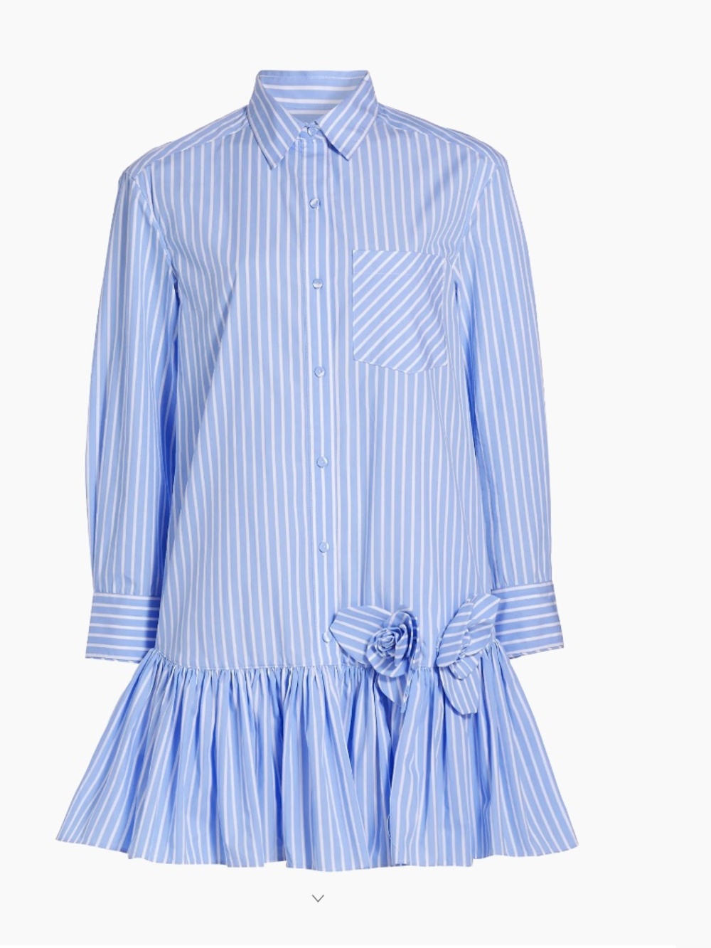 Aknvas Blue and White Striped Long Sleeve Shirt Dress